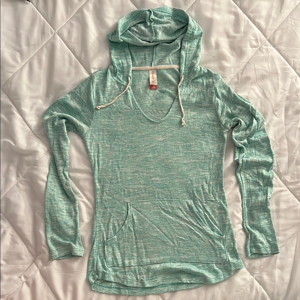 No Boundaries Green Fitted Long Sleeve Hoodie